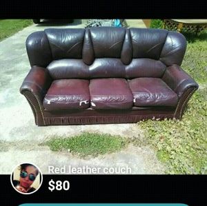 Red leather couch